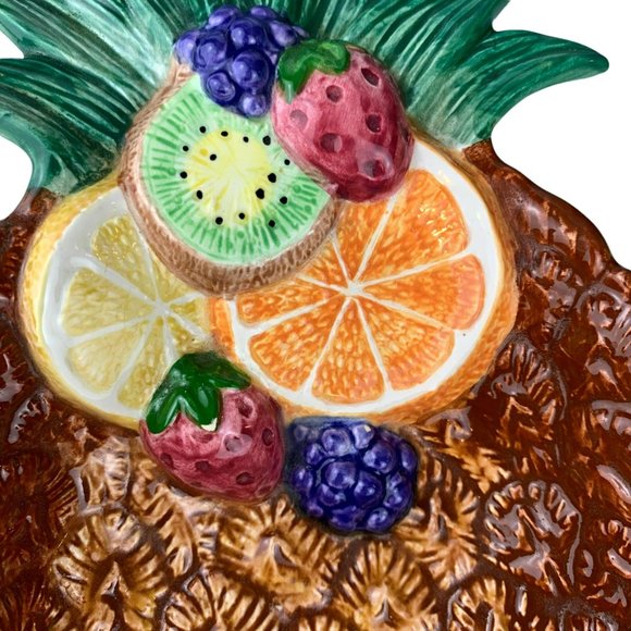 Vtg Fitz & Floyd Pineapple Dish Tray 1994 Sri Lanka Candy Fruit Tango Small Serv - Picture 2 of 5